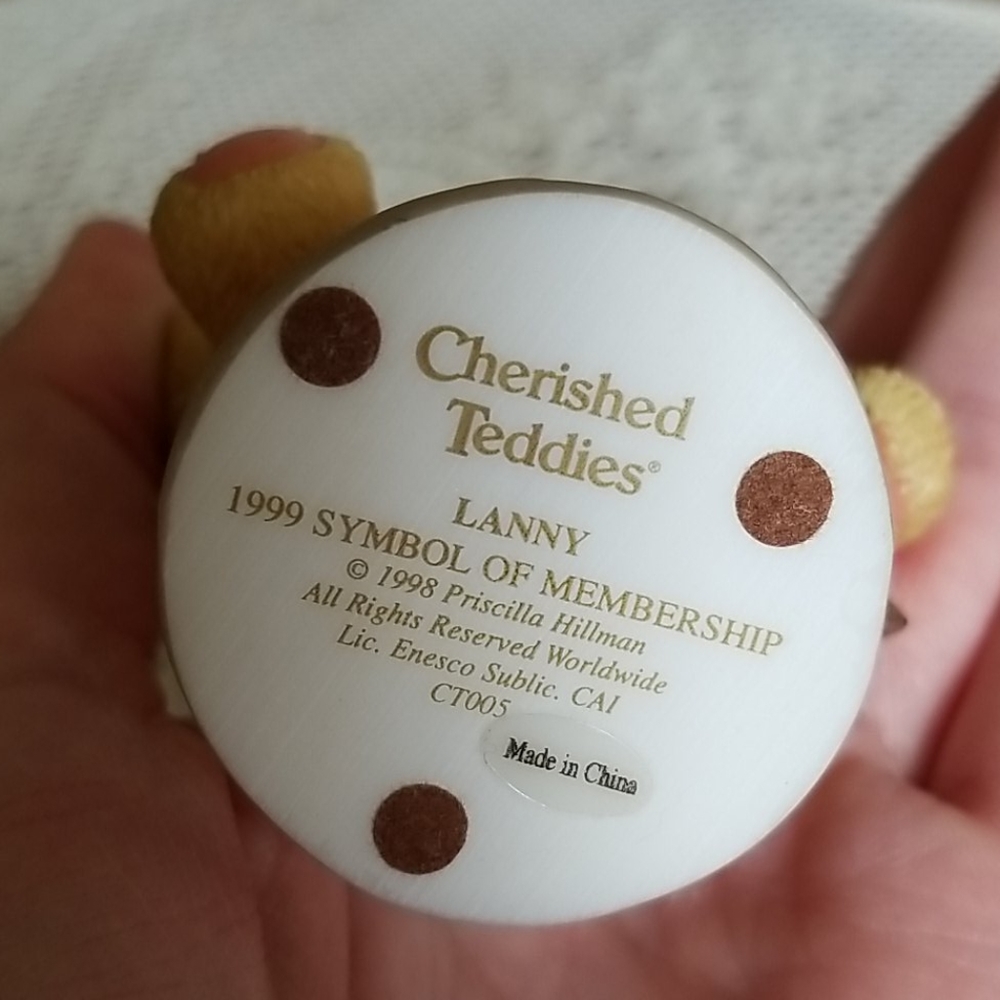 Cherished Teddies 1999 symbol of Membearship Lanny - Picture 3 of 4